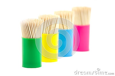 Tooth picks in jar Stock Photo