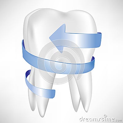 Tooth protection with blue arrow Vector Illustration