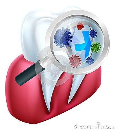 Tooth Protection Shield Vector Illustration