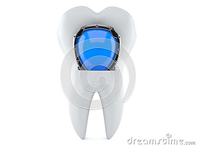 Tooth with protection shield Stock Photo