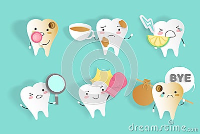 Tooth with sensitive problem Vector Illustration