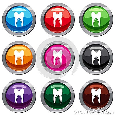 Tooth set 9 collection Vector Illustration