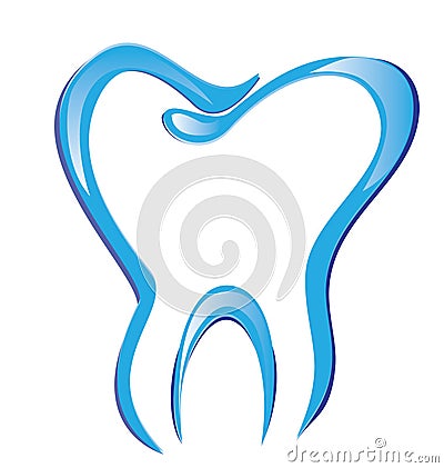 Tooth stylized draw logo Vector Illustration