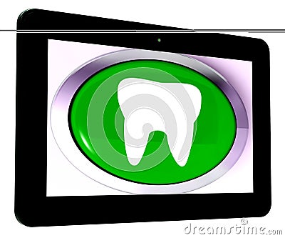 Tooth Tablet Means Dental Appointment Or Teeth Stock Photo