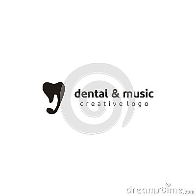 Tooth teeth with music note icon Vector Illustration