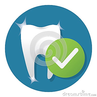 tooth with tick mark. Vector illustration decorative design Vector Illustration