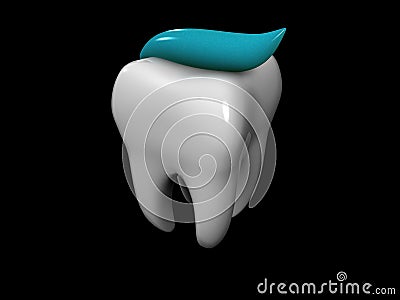 Tooth and toothpaste Stock Photo