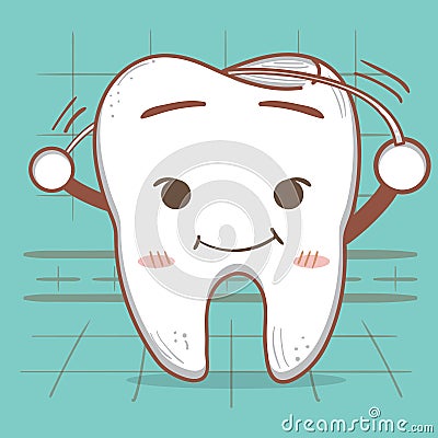 tooth using floss thread. Vector illustration decorative design Vector Illustration