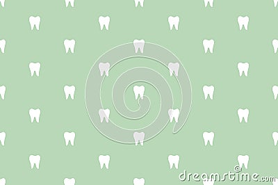 Tooth vector seamless pattern - simple white teeth Vector Illustration