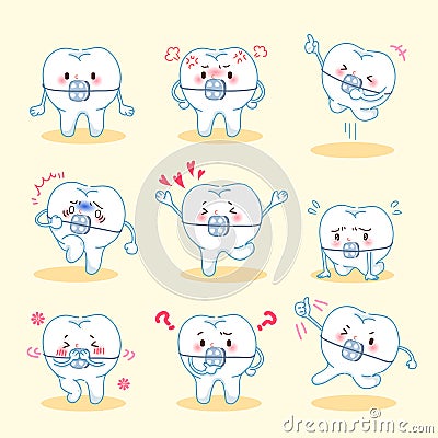 Tooth wear brace do emotion Vector Illustration