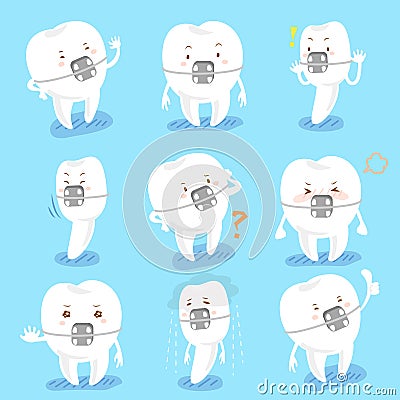 Tooth wear brace do emotion Vector Illustration