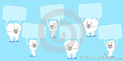 Tooth wear brace take billboard Vector Illustration