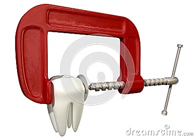 Toothache In Clamp Stock Photo