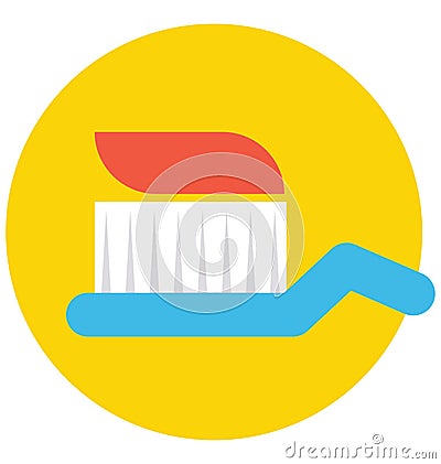 Basic RG Toothbrush Color Isolated Vector Icon that can be easily modified or editB Vector Illustration