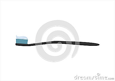 toothbrush flat design vector illustration. Dental concept. Toothbrush with toothpaste isolated. Flat design, care health, hygiene Vector Illustration