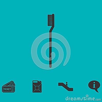 Toothbrush icon flat Vector Illustration