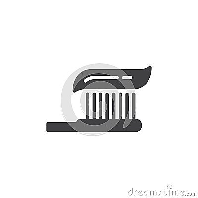 Toothbrush icon vector, filled flat sign, solid pictogram isolated on white. Vector Illustration