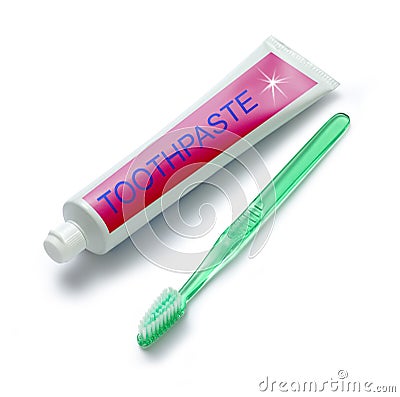 Toothbrush And Toothpaste Stock Photo