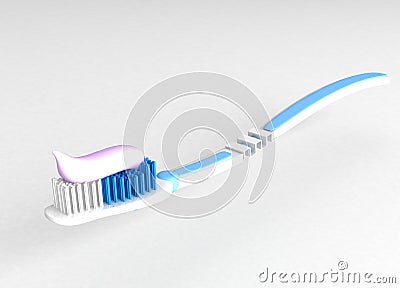 Toothbrush with toothpaste Stock Photo