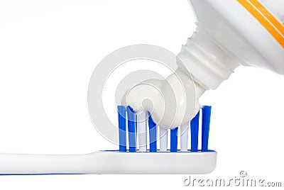 Toothbrush and toothpaste Stock Photo