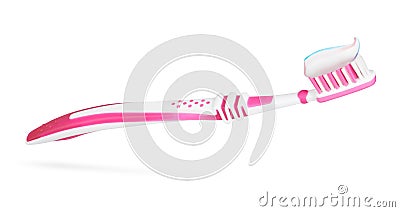 Toothbrush with toothpaste isolated on white Stock Photo