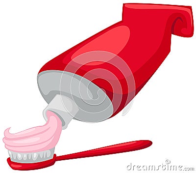 Toothbrush with toothpaste and tube Vector Illustration