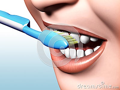 Toothbrushing Cartoon Illustration