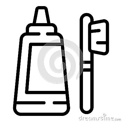 Toothcare toothbrush icon, outline style Vector Illustration