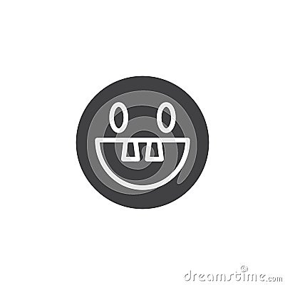Toothless emoji face vector icon Vector Illustration