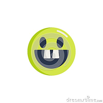 Toothless face emoji flat icon Vector Illustration