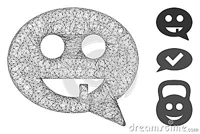Toothless Smiley Message Polygonal Web Vector Mesh Illustration Vector Illustration