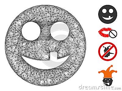 Toothless Smiley Web Vector Mesh Illustration Cartoon Illustration