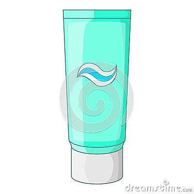 Toothpaste in blue tube icon, cartoon style Vector Illustration