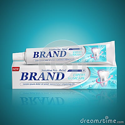 Toothpaste package design Vector Illustration