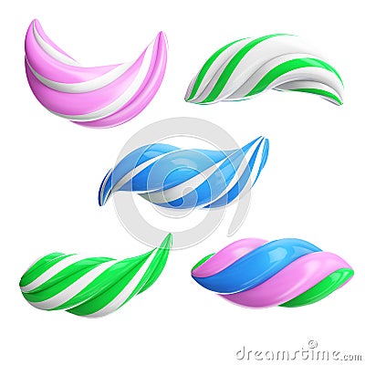 colorful toothpaste set Stock Photo