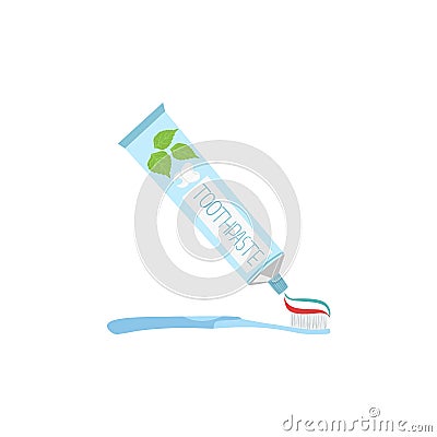 Toothpaste Sqeezed Onto Toothbrush Vector Illustration