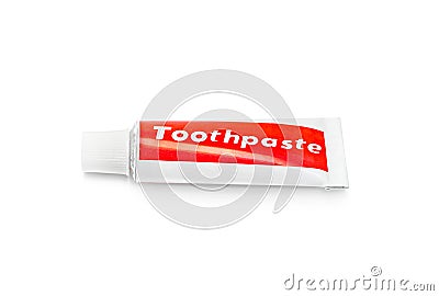 Toothpaste tube isolated on white background Stock Photo