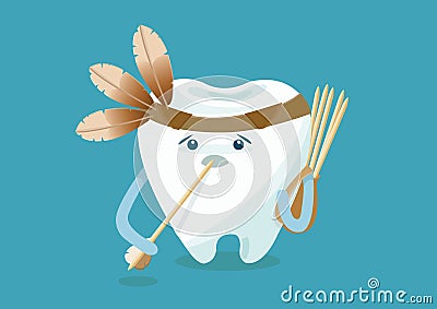 Toothpick of red indian theme Vector Illustration