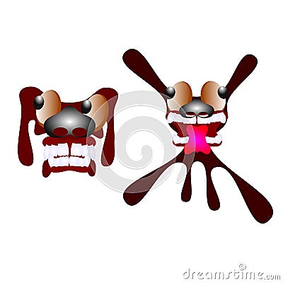 Toothy dog cartoon Vector Illustration