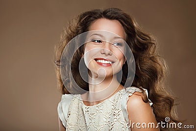 Toothy Smile. Portrait of Happy Lovely Brunette Stock Photo