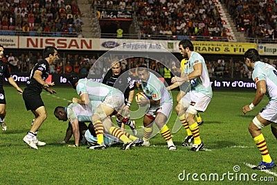 Top 14 rugby match USAP vs CA Brive Editorial Stock Photo