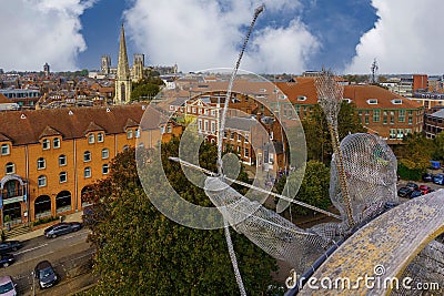 Archer Ghost Sculpture Displayed on the Top of Clifford's Tower, York. Editorial Stock Photo