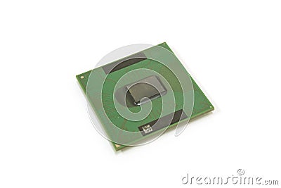 Top of Computer notebook CPU cache memory 1 megabytes on white background, isolated Stock Photo