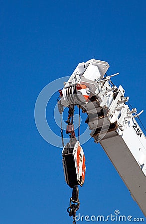 Top of construction crane Stock Photo