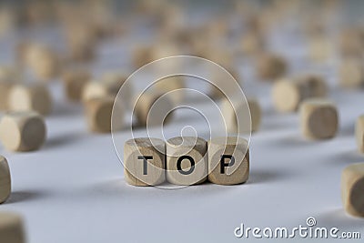 Top - cube with letters, sign with wooden cubes Stock Photo