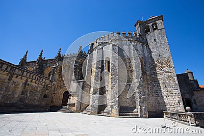 Top of Dom Joao III Cloister Renaissance masterpiece in the Templar Convent of Christ in Tomar, Portugal UNESCO World Heritage. Stock Photo