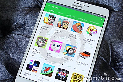 Top free games in google play store Editorial Stock Photo