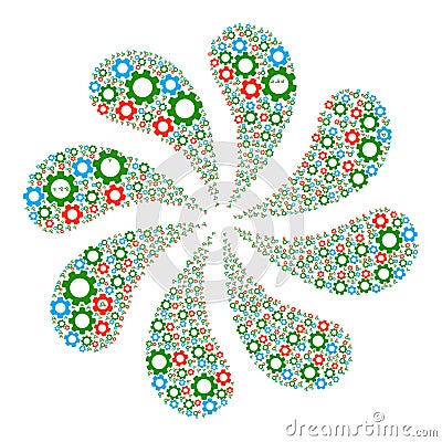 Top Gear Icon Twirl Flower Vector Illustration