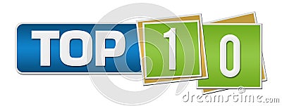 Top 10 Green Blue Squares Bar Stock Photo