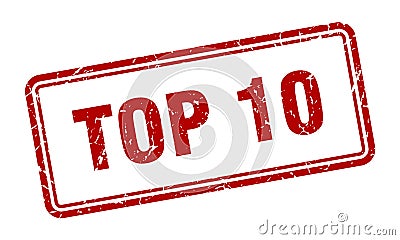 top 10 stamp Vector Illustration